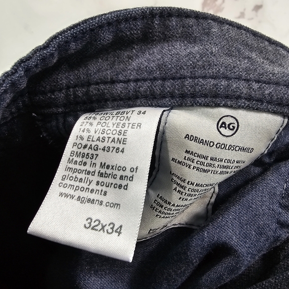 AG Adriano Goldschmied Pants Mens 32 X 34 Blue The Tellis Modern Slim Straight - Picture 4 of 13